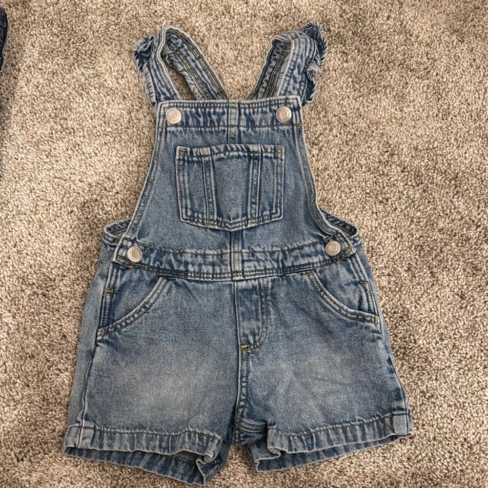 H&M Blue Denim Overalls with Adjustable Straps